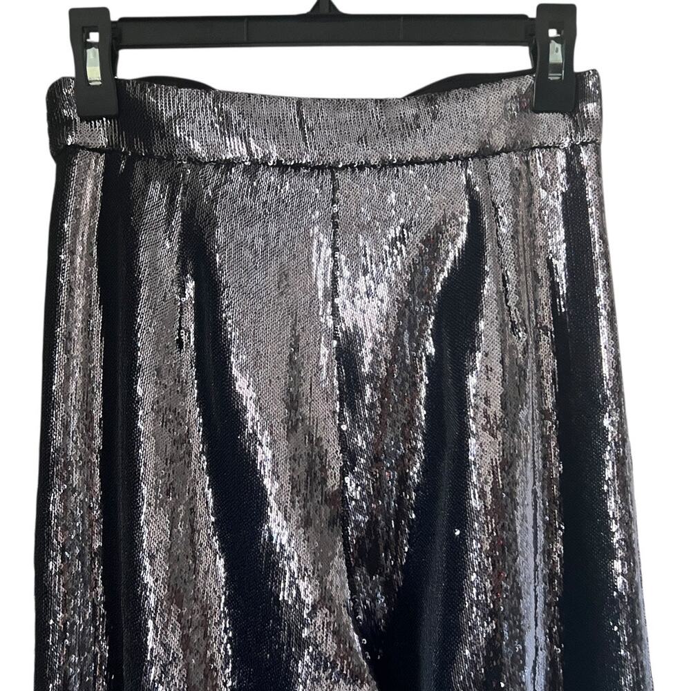 Retrofete The Jean Pant Sequin High Rise Trouser Pants In Gunmetal Size S - Picture 6 of 12